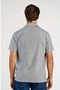 Back image of a model wearing the Cotton structure s/s shirt in grey, by brand Lindbergh