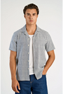 Image of COTTON STRUCTURE S/S SHIRT in grey, by brand LINDBERGH