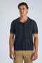Front image of a model wearing Crochet s/s shirt in navy, by brand Lindbergh