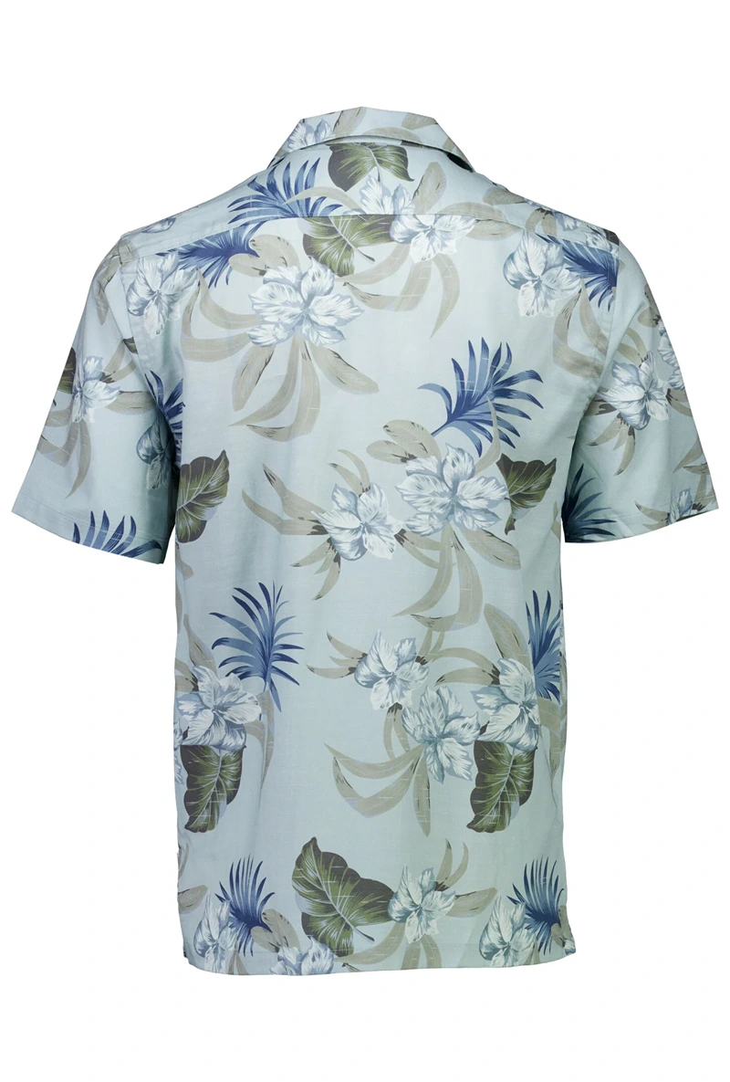 Back image of Floral lyocell blend shirt in aqua, by brand Lindbergh
