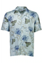 Front image of the Floral lyocell blend shirt in aqua, by brand Lindbergh