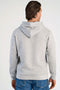 Back image of a model wearing the Lindbergh hoodie in grey, by brand Lindbergh