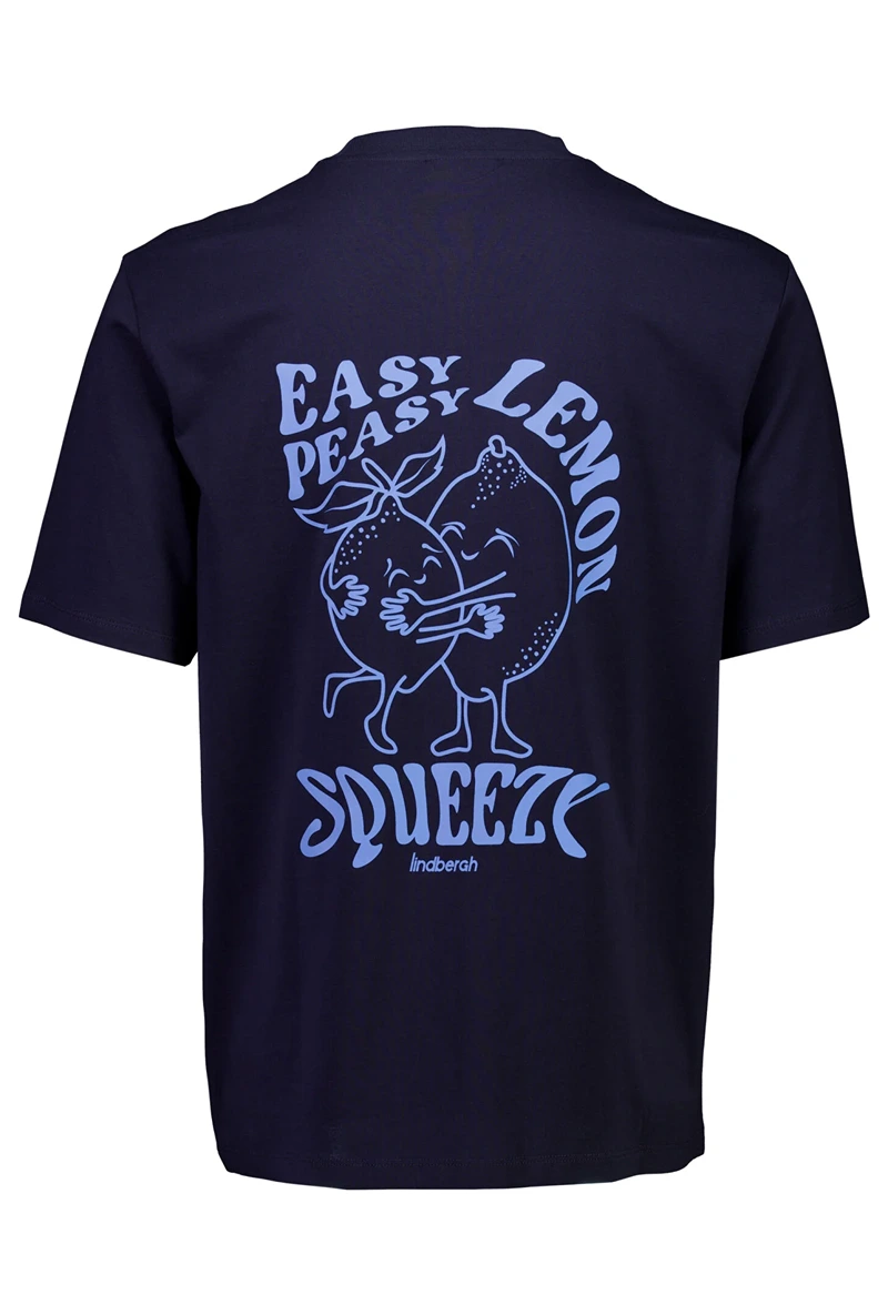 Back image of Lemon squeezy oversize t in navy, by brand Lindbergh