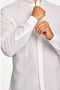 Detail image of a model wearing the Linen/cotton ls shirt in white, by brand Lindbergh