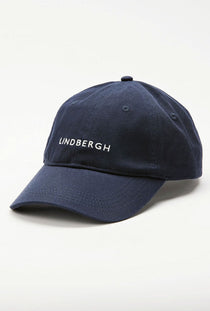 Front image of the Logo baseball cap in navy, by brand Lindbergh