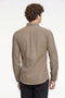 Back image of a model wearing the Lindbergh mouline stretch l/s shirt in brown, by brand Lindbergh