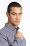 Front detail image of the Lindbergh mouline stretch l/s shirt in black, by brand Lindbergh