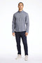 Front image of a model wearing the Lindbergh mouline stretch l/s shirt in black, by brand Lindbergh