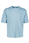 Front image of O neck logo oversized tshirt in teal, by brand Lindbergh