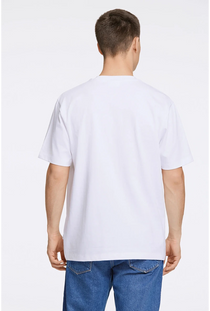 Back image of a model wearing the Oversized s/s t in white, by brand Lindbergh