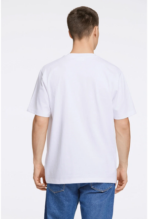 Back image of a model wearing the Oversized s/s t in white, by brand Lindbergh