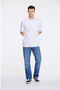 Front image of a model wearing the Oversized s/s t in white, by brand Lindbergh