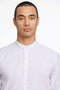 Front detail image of the Lindbergh oxford superflex l/s shirt in white, by brand Lindbergh