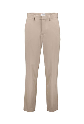 Front image of Lindbergh relaxed fit formal trousers in brown, by brand Lindbergh