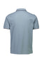 Back image of the S/s contrast polo in aqua, by brand Lindbergh