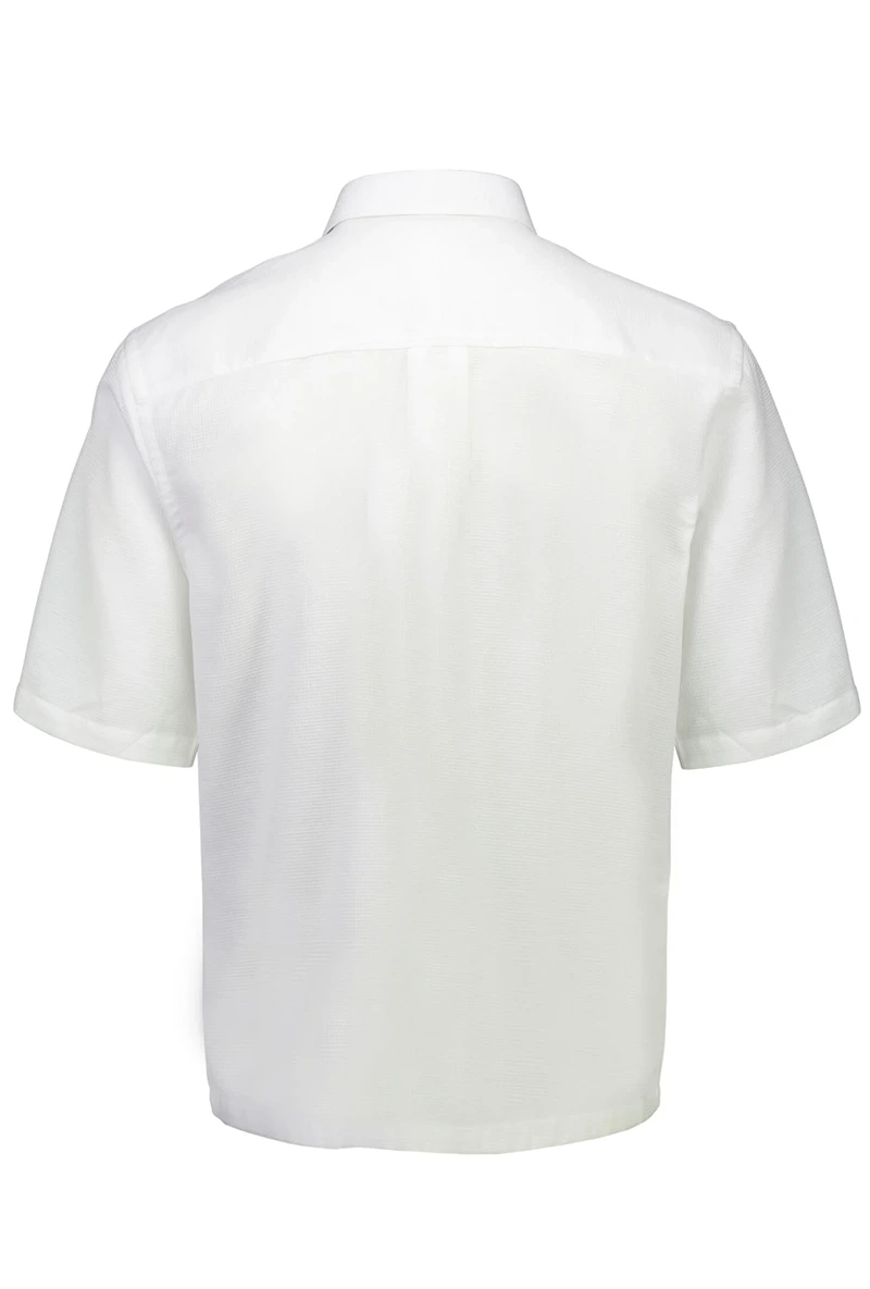 Back image of Solid dobby s/s shirt in white, by brand Lindbergh