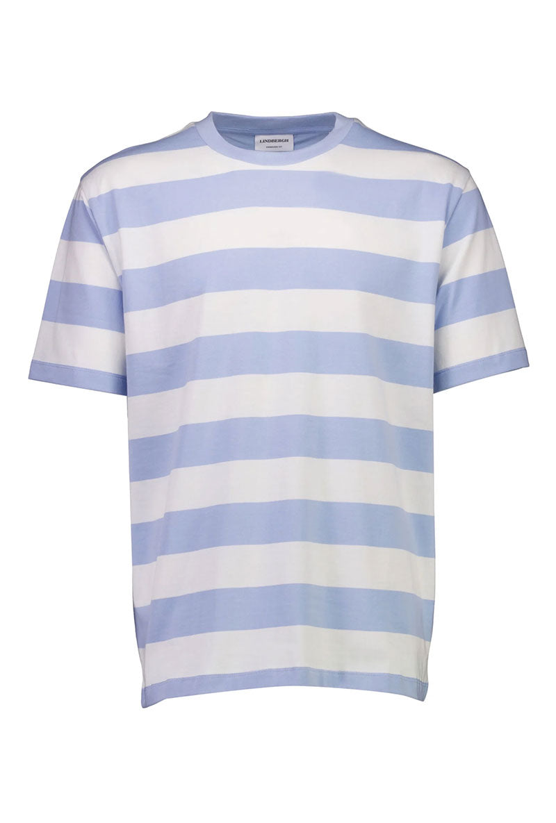 Front image of Striped oversized t in aqua, by brand Lindbergh