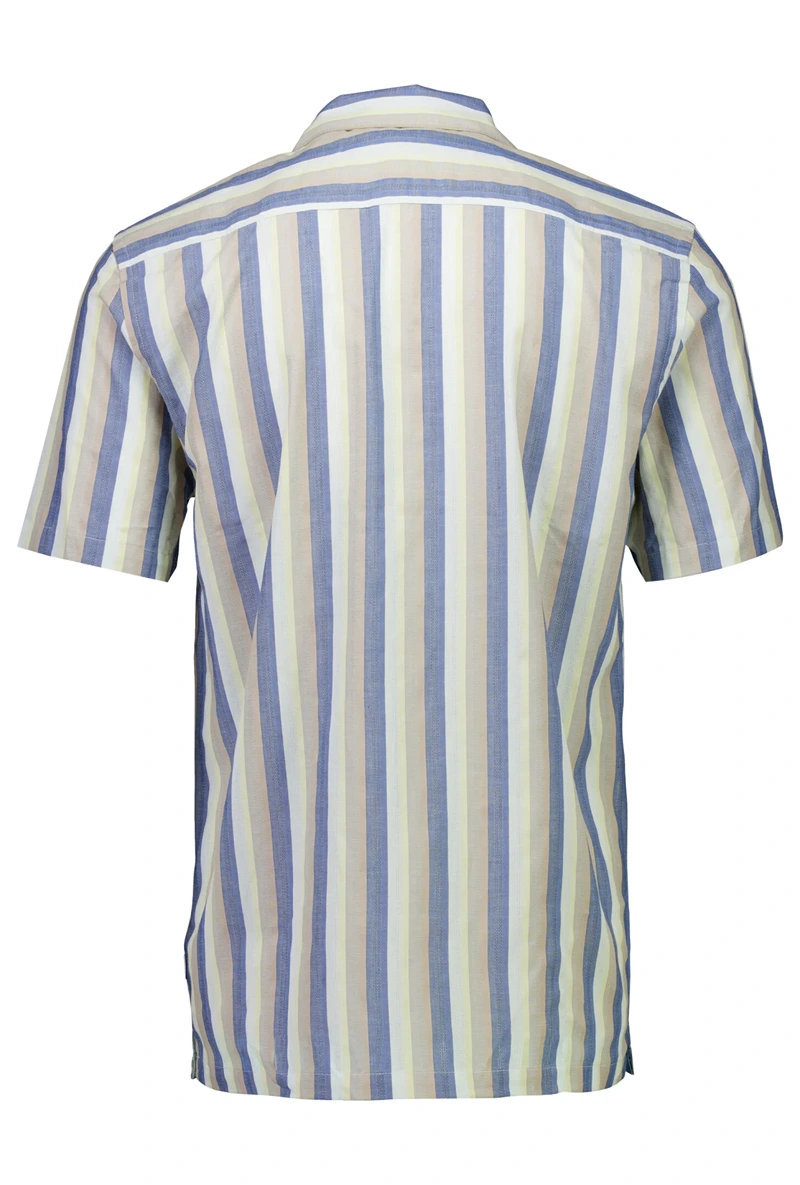 Back image of Striped s/s shirt in blue, by brand Lindbergh
