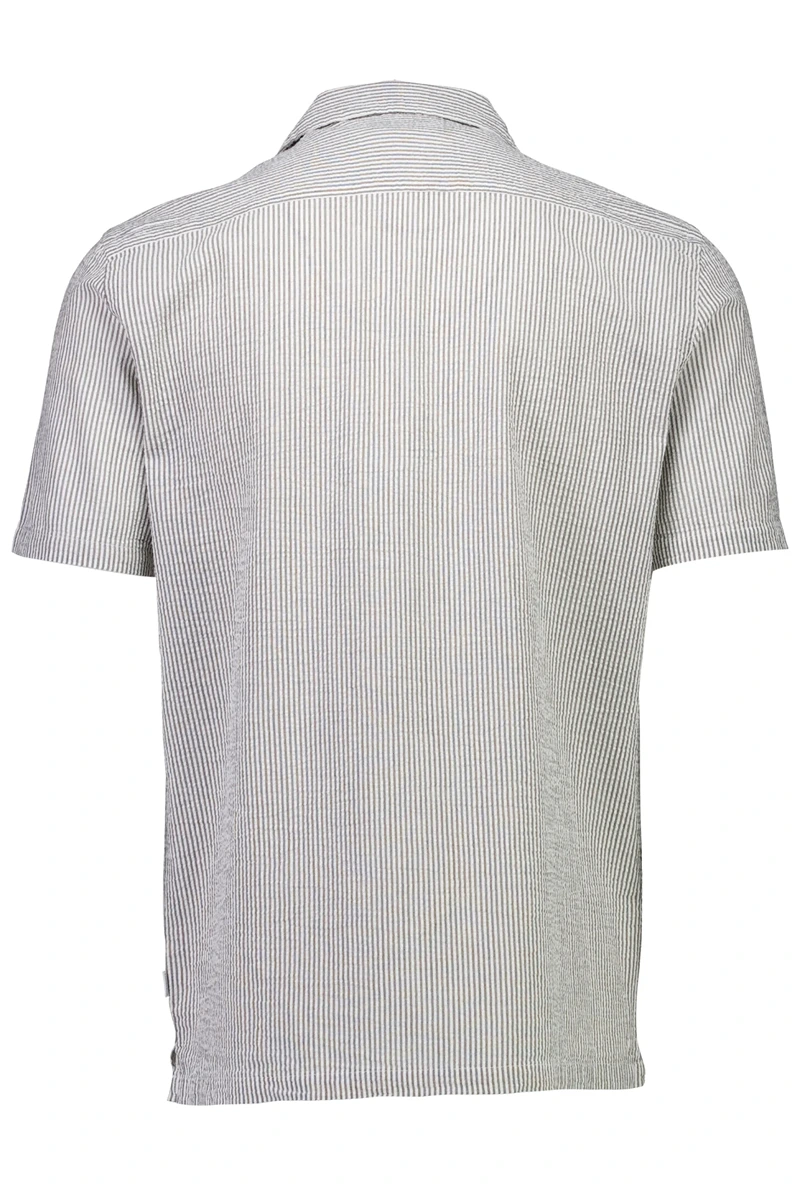 Back image of Striped seersucker shirt in stripe, by brand Lindbergh