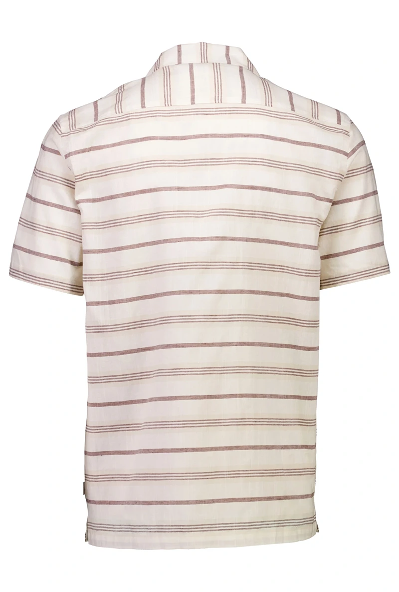 Back image of Striped structure s/s shirt in brown, by brand Lindbergh