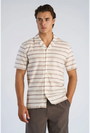 Image of STRIPED STRUCTURE S/S SHIRT in brown, by brand LINDBERGH