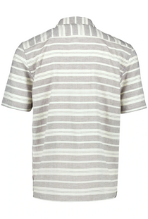 Back image of the Striped structure s/s shirt in sand, by brand Lindbergh