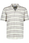 Front image of Striped structure s/s shirt in sand, by brand Lindbergh