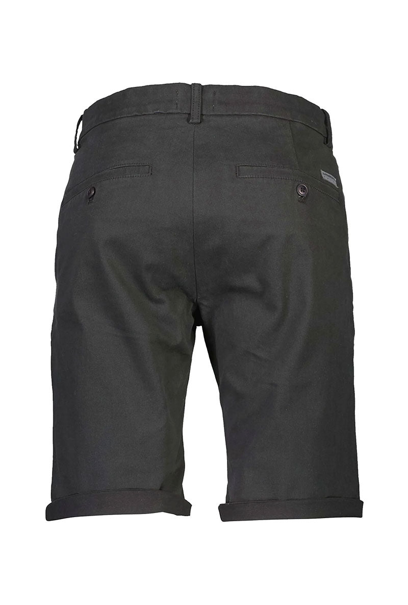 Back image of Superflex relaxed fit chino shorts in black, by brand Lindbergh