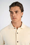 Front image of a model wearing the Lindbergh sweat cardigan in beige, by brand Lindbergh