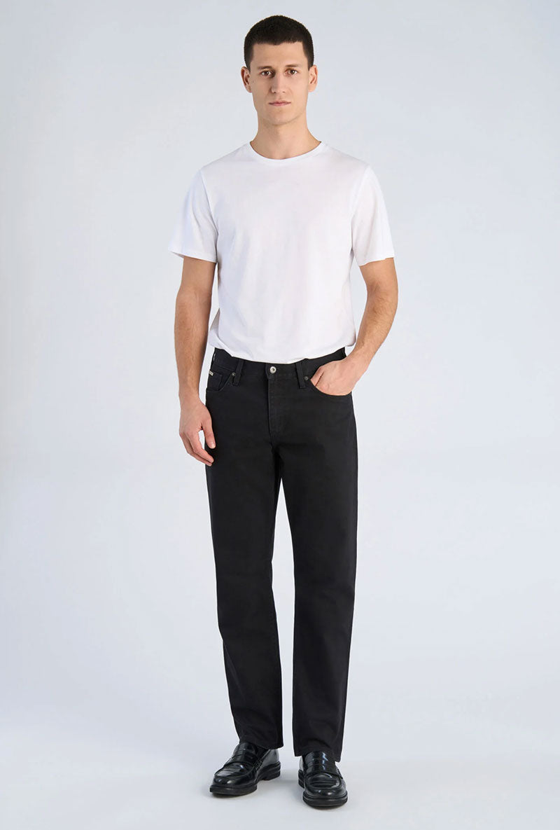 Front image of a model wearing Loose fit jeans in black, by brand Lindbergh