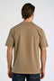 Back image of a model wearing the Oneck oversize tshirt in stone, by brand Lindbergh