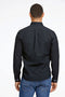 Back image of a model wearing the Oxford superflex ls shirt in black, by brand Lindbergh