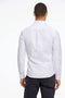 Back image of a model wearing the Oxford superflex ls shirt in white, by brand Lindbergh