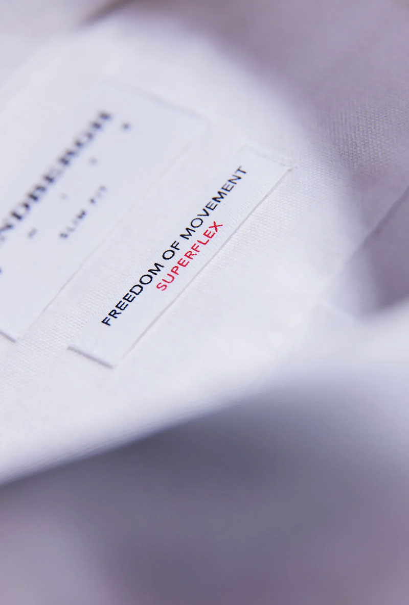 Front image of Oxford superflex ls shirt in white, by brand Lindbergh