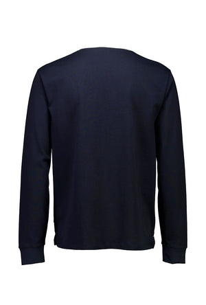 Back image of the Rugby sweat polo in navy, by brand Lindbergh