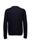 Back image of the Soft viscose blend oneck knit in navy, by brand Lindbergh