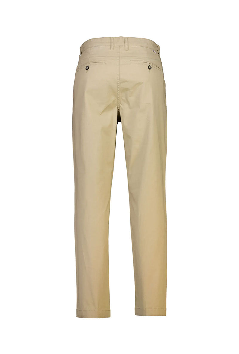 Back image of Superflex chino pants in sand, by brand Lindbergh