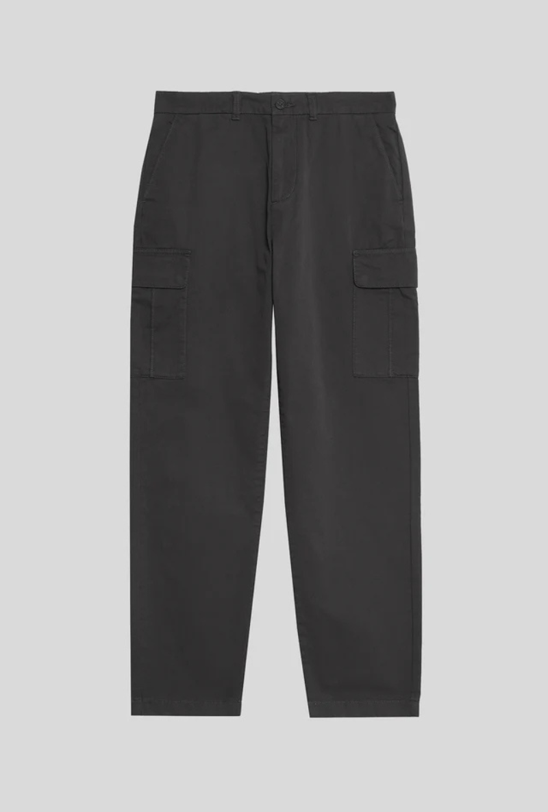 Front image of Lyle and scott cargo pocket trousers in black, by brand Lyle and scott