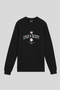 Front image of the Lyle and scott cheers to tradition sweatshirt in black, by brand Lyle and scott