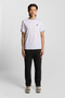 Front image of a model wearing Lyle and scott straight leg jogger in black, by brand Lyle and scott