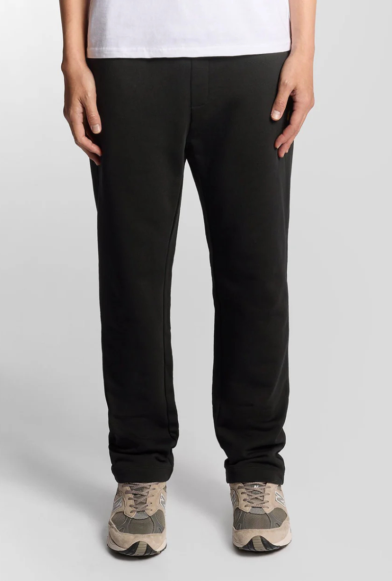 Front image of a model wearing Lyle and scott straight leg jogger in black, by brand Lyle and scott