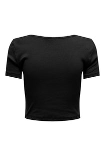 Back image of the Only betty s/s top in black, by brand Only