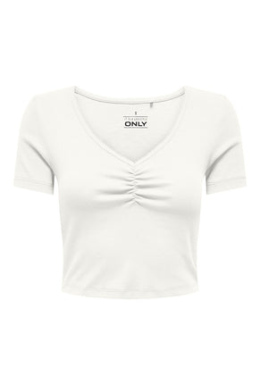 Front image of Only betty s/s top in white, by brand Only