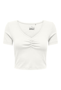 Front image of the Only betty s/s top in white, by brand Only