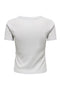 Back image of the Carla glitter s/s top in silver, by brand Only