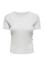 Image of CARLA GLITTER S/S TOP in silver, by brand ONLY