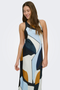 Front image of the Chigo sleeveless slip midi dress in multi, by brand Only