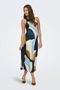 Front image of the Chigo sleeveless slip midi dress in multi, by brand Only