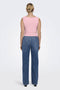 Back image of a model wearing the Only easy s/l tank top in pink, by brand Only