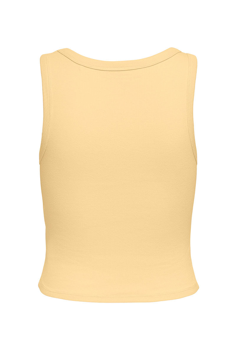 Back image of Only easy s/l tank top in yellow, by brand Only
